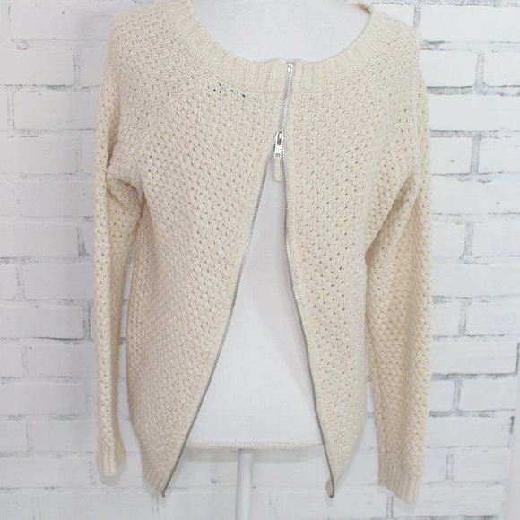 Society 8 Cream Zip Up Back Sweater - Picture 1 of 4